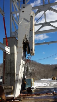Mining Shield Lifted by Equipment Hoist
